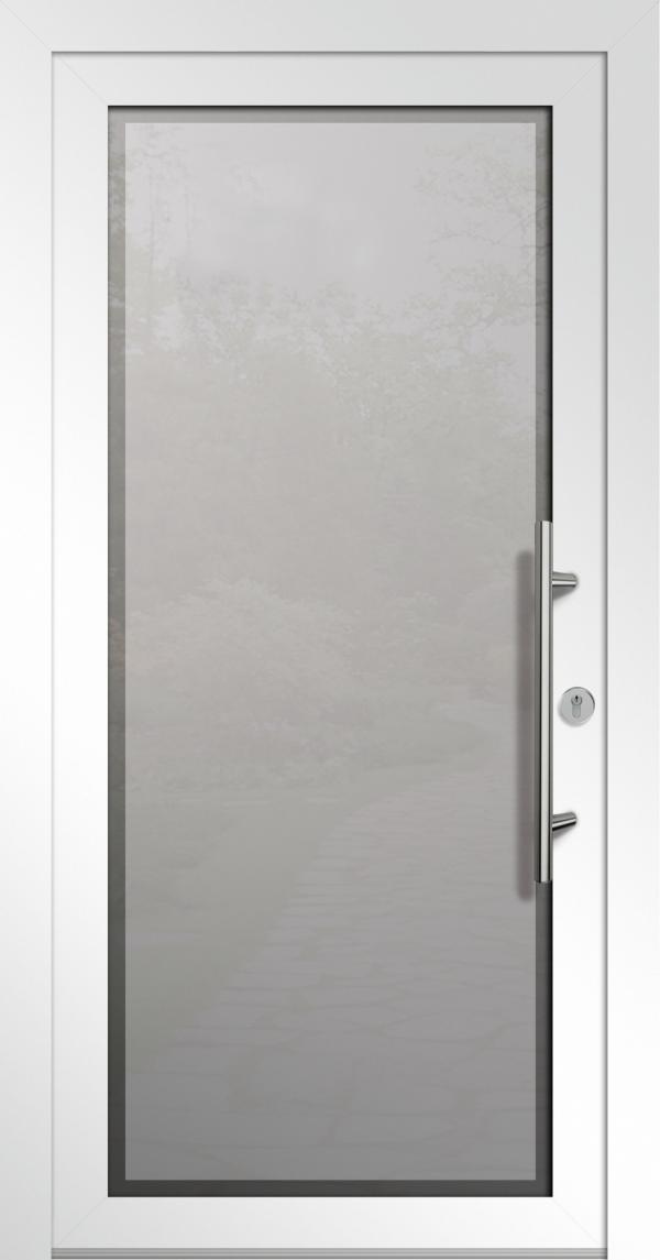 Glas-Haustür mit Kunststoffrahmen MKS 60010 weiss