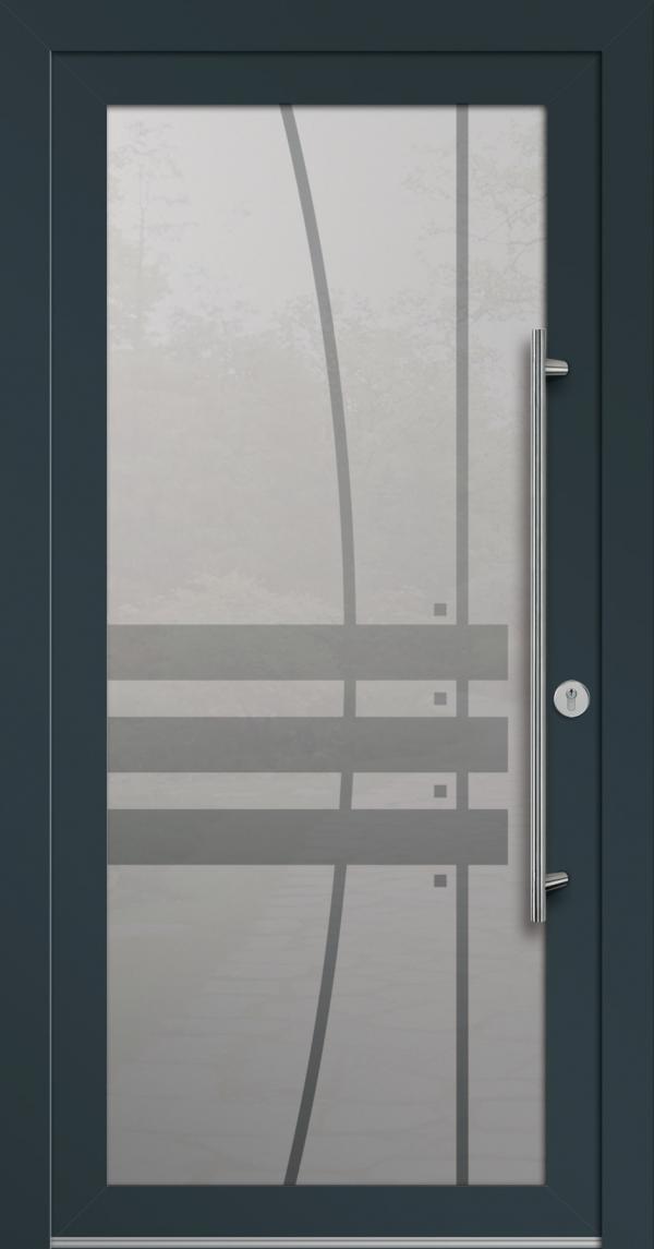 Glas-Haustür mit Kunststoffrahmen MKS 60030 schiefergrau