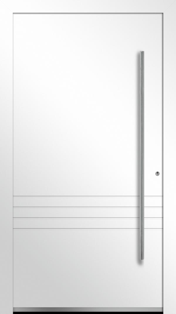 Aktionsmodell Aluminium-Haustür von PaX verkehrsweiss ohne Lichtausschnitt AM06038