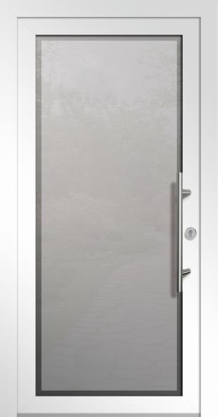 Glas-Haustür mit Kunststoffrahmen MKS 60010 weiss