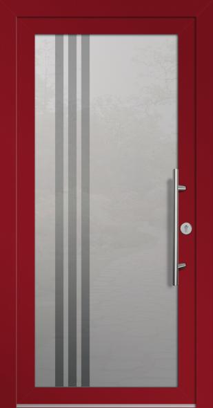 Glas-Haustür mit Kunststoffrahmen MKS 60020 weinrot
