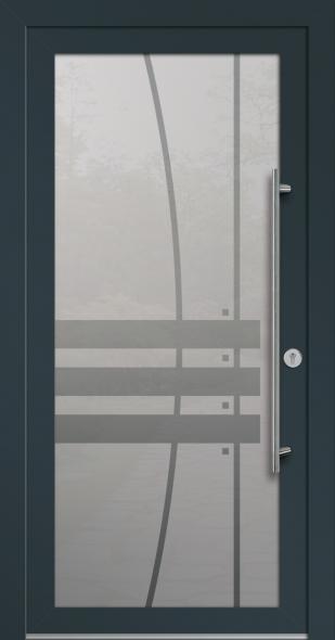 Glas-Haustür mit Kunststoffrahmen MKS 60030 schiefergrau