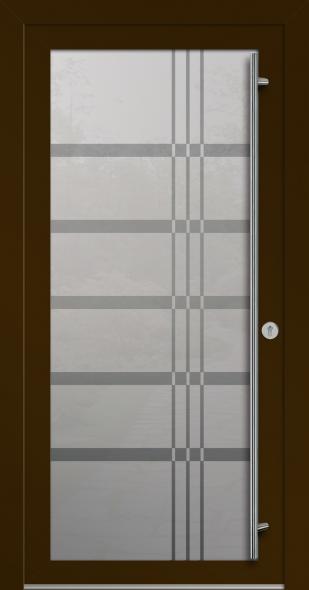 Glas-Haustür mit Kunststoffrahmen MKS 60050 Sepiabraun