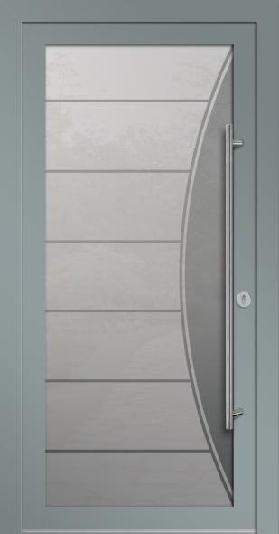 Glas-Haustür mit Kunststoffrahmen MKS 60060 Fenstergrau