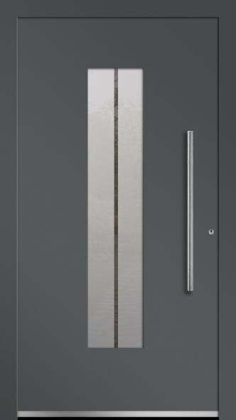 Aktionsmodell Aluminium-Haustür von PaX grau mit Lichtausschnitt AM01608