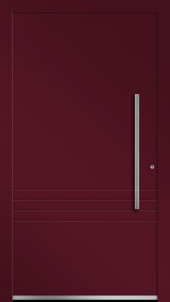 Aktionsmodell Aluminium-Haustür von PaX Purpurrot ohne Lichtausschnitt AM06038