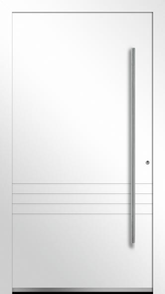 Aktionsmodell Aluminium-Haustür von PaX verkehrsweiss ohne Lichtausschnitt AM06038