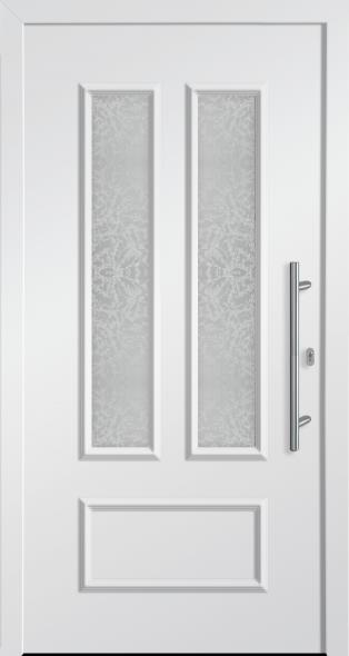 Haustür von PaX klassisches Design M81211 verkehrsweiss Glas Eisblume