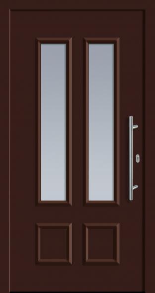 Haustür von PaX klassisches Design M81211 schokoladenbraun Glas Satinato 