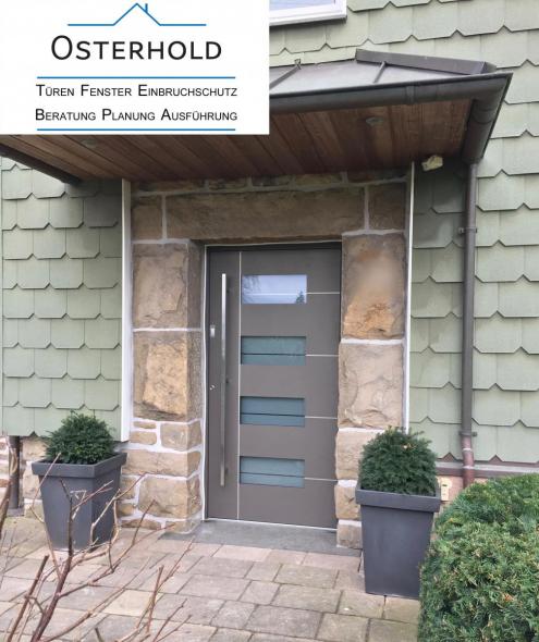 Aluminium-Haustür in graubraun